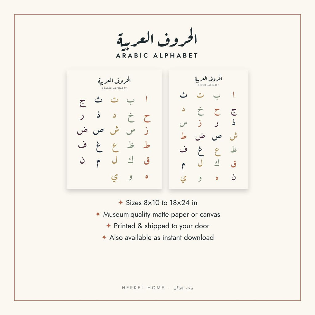 Arabic Alphabet Nursery Printable Wall Art