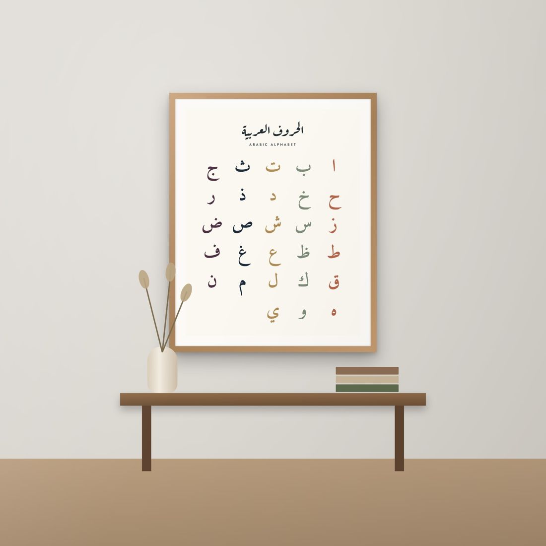 Arabic alphabet nursery print